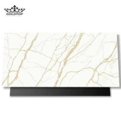 Hot Sales Calacatta Gold Polished/Honed/Leather Finish Calacatta Stone Slabs/Tiles Artificial Quartz for Kitchen Table Countertop