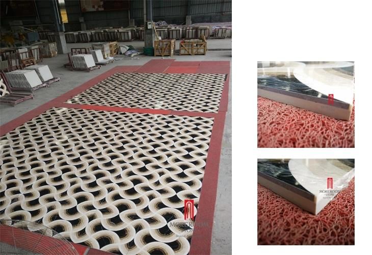 Background Wall Waterjet Composite Marble Medallion Design
