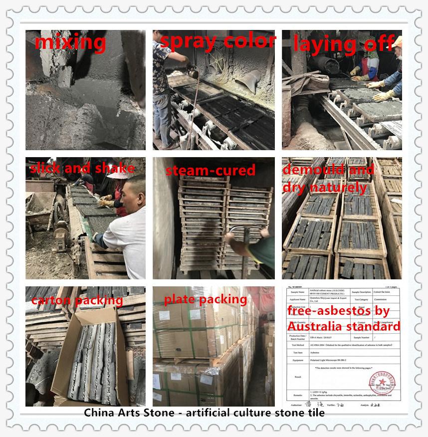 Eco-Friendly Red/White/Black Cement Product Artificial Culture Granite Marble Stone for Villa/ Castle Wall or Floor Tile (with Australia asbestos-free test)