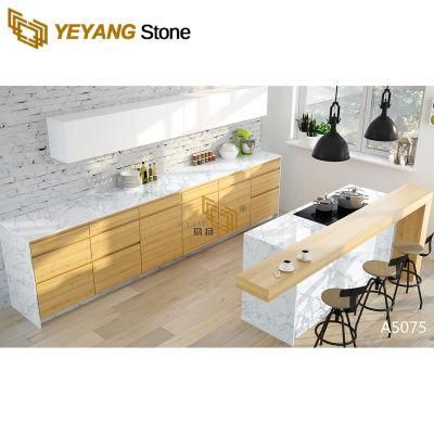 Kitchen Worktop White Quartz Stone for Kitchen/Island/Backsplash/Countertop
