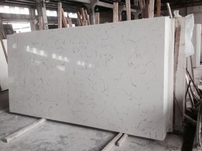 Artificial Engineered Stone Carrara White Quartz for Countertops