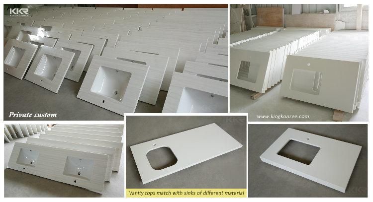 Custom Artificial Solid Surface Stone Marble Pattern Polish Vanity Tops Counter Tops