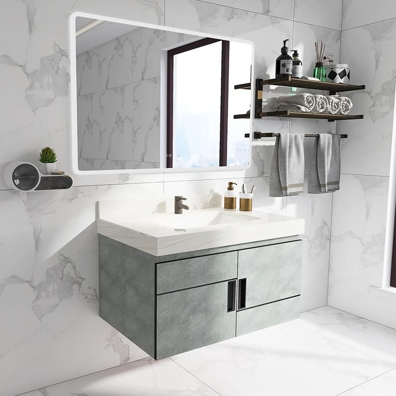 New Design White Countertops Minimalist Style Bathroom Mirror Cabinets Wall Mount Bathroom Vanity Cabinets with Storage Function