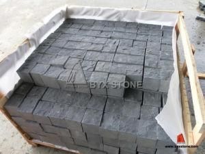 Natural Split Black Basalt Cobblestone/Driveway Cube Stone/Drive Road Stone Tiles