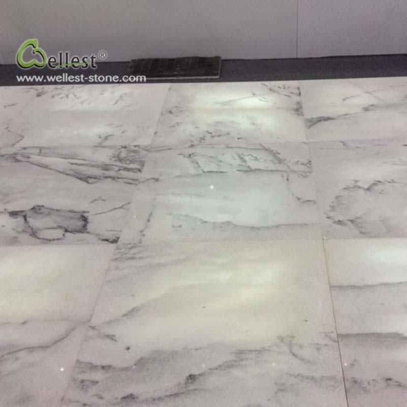 Translucent White Onyx Polished Tile for Floor Paving and Wall Cladding of Hotel and Resort