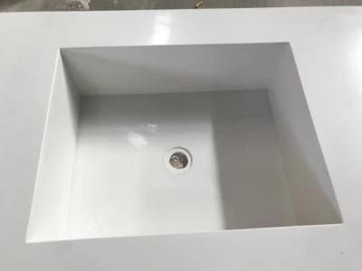 Affordable Bathroom Wall Mount Calacatta White Marble Veins Real Quartz