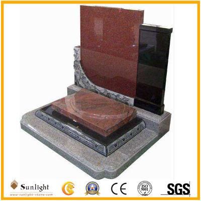 White/Grey/Black/Pink/Yellow/Red Granite Tombstone with Carving Tombstone Slab