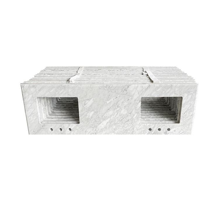 Customized High-End Design Italy Marble Carrara Calacatta Solid Surface Bathroom Countertops Vanity Tops Bathroom Vanities