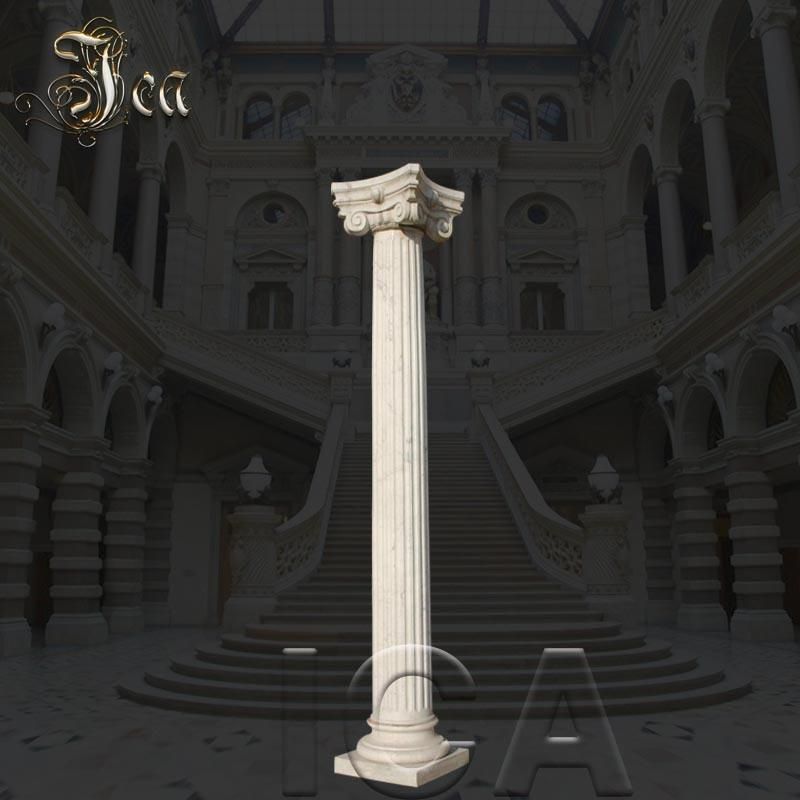 Garden Home Architectural Decorative Carved Stone Roman Pillars Marble Carving Greek Tapered Column for Indoor Outdoor Decoration