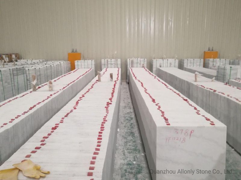 Wholesale Polished Cheap China Landscape White Marble Stone for Wall and Flooring Tile