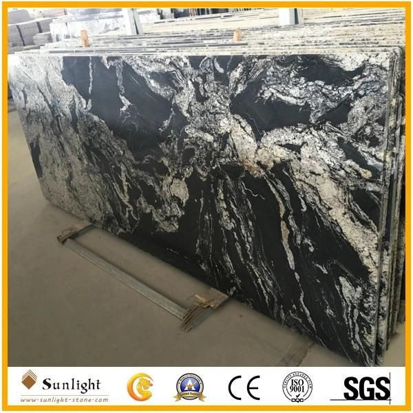 Chinese Cheap Luxury Black Polished, Flamed Nero Fantasy Granite Tiles