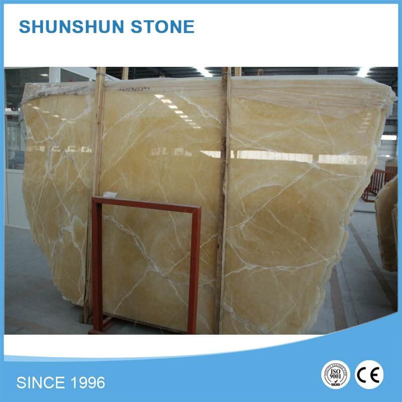 Chinese Honey Yellow Onyx Marble Slabs for Wall Facade and Flooring