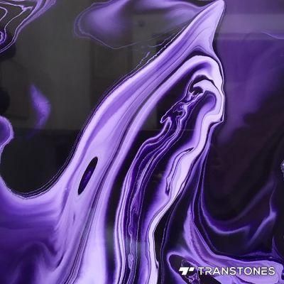 Transtones Purple Texture Artificial Stone Panel for Alabaster Bar Counter