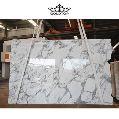 Polished, Sawn Cut, Sanded, Rockfaced, Sandblasted, Tumbled Surface Arabescato Bianco Marble Slab Quarried in Italy
