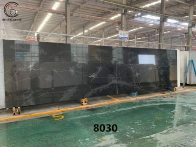 Black Calacatta Quartz Stone Slab Like Mirror for Decoration