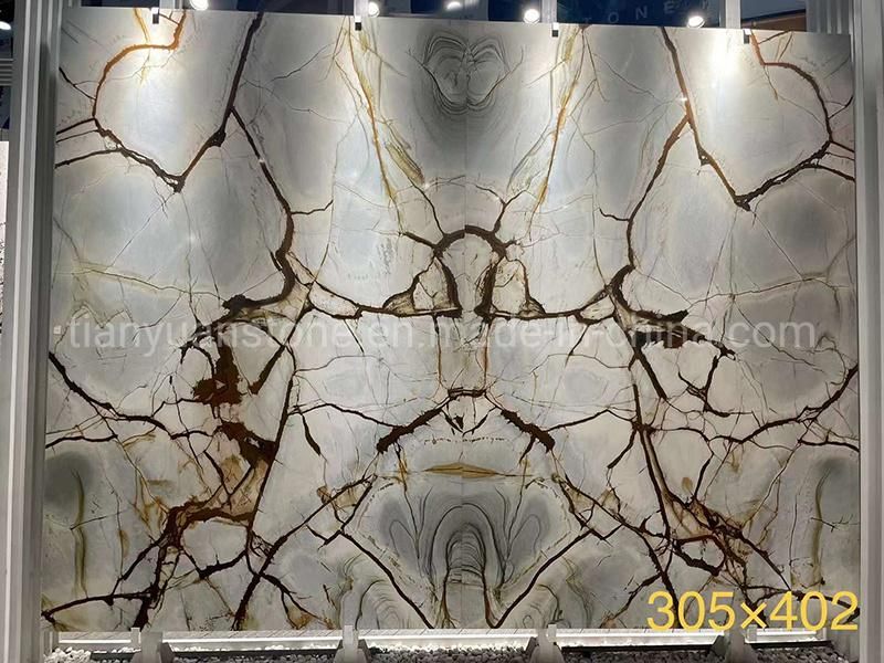 Natural Stone Green Marble Slab for Flooring Tiles/Step Stairs/Countertops