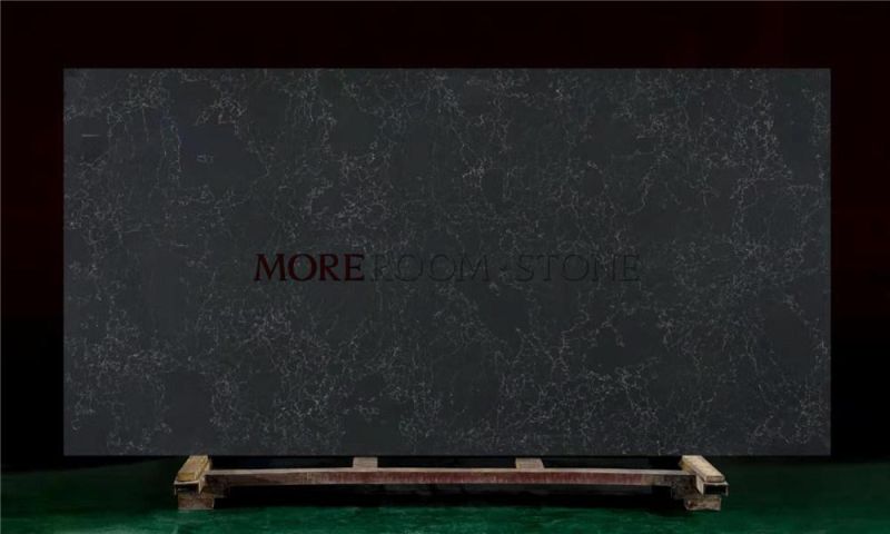 Kitchen Benchtop Artificial Stone Black Quartz Stone Slab