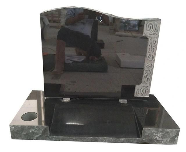 Europe Style Black Granite Gravestone for Cemetery Garden