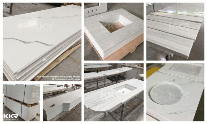 Marble Texture Wholesale Corian Sheets 100% Acrylic Solid Surface Artificial Marble