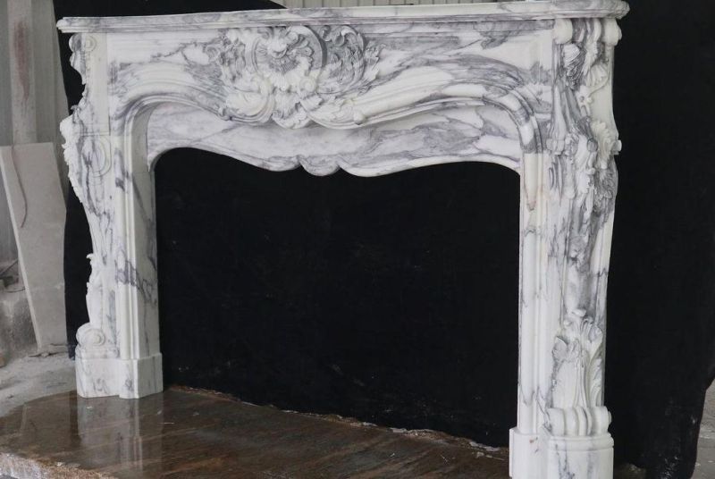 Stone Fireplace Surround Carving Marble Fireplace for Home Decoration
