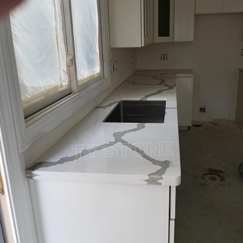 Artificial Stone Calacatta White Quartz Countertop