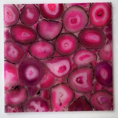Backlit Semiprecious Stone Pink Agate Tile &amp; Slabs