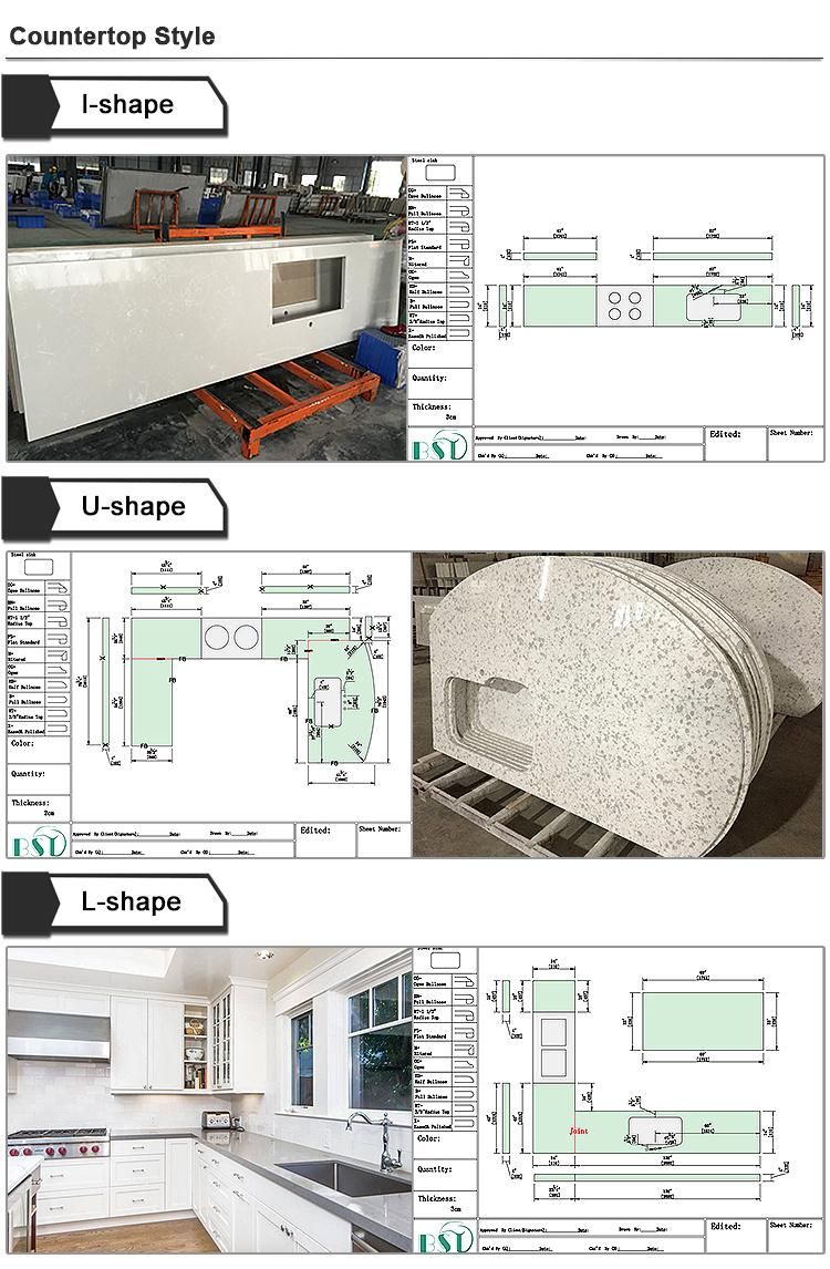 Agglomerated Heat-Resistant Black Quartz Stone Top