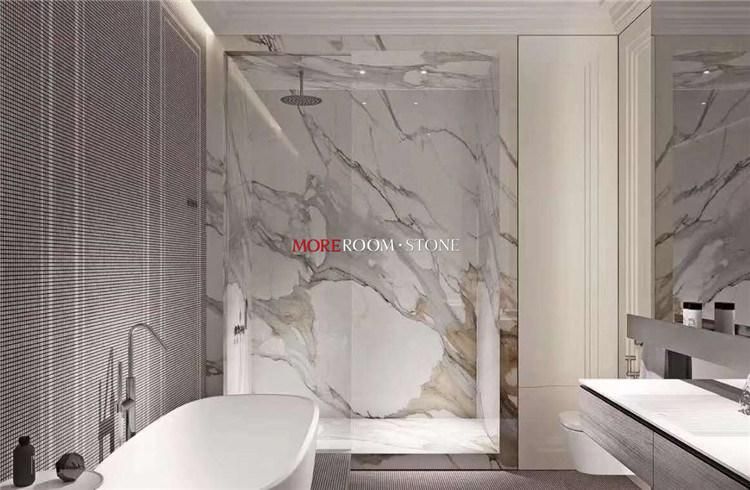 Natural Stone Cut to Size White Black Beige Grey Black Travertine Calacatta Golden Marble for Project Slab Flooring