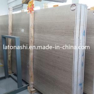 Light Grey Wood Marble Stone Slab for Floor Tile/Wall Cladding
