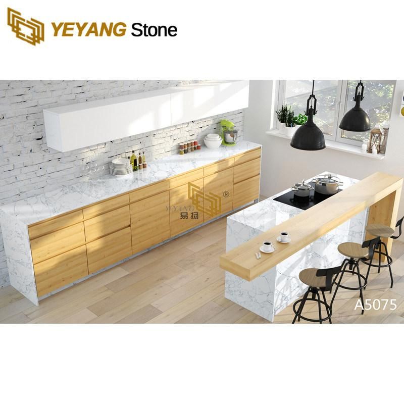 Kitchen Worktop White Quartz Stone for Kitchen/Island/Backsplash/Countertop