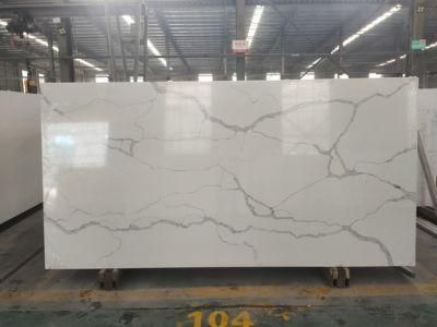 Hot Sale Beautiful Artificial Marble Calacatta Quartz Stone with Natural Veins