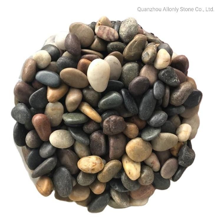 Polished Natural River Stone Mix Color Pebble Stone for Garden