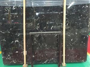 Polished Natural Stone Black Marble Slab for Wall/ Floor/ Interior Decoration