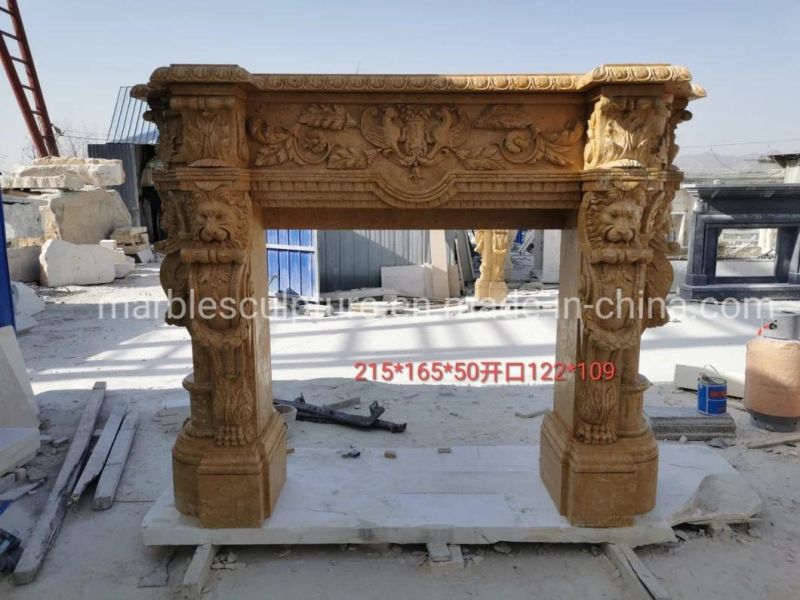 High Quality Hand Carving Indoor European Style Marble Fireplace (SY-MF309)