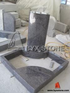 Blue Granite Natural Stone European Style Monument / Tombstone