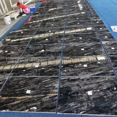 China Silver Portoro Marble Slab Black and White Marble Tiles Chinese Marble