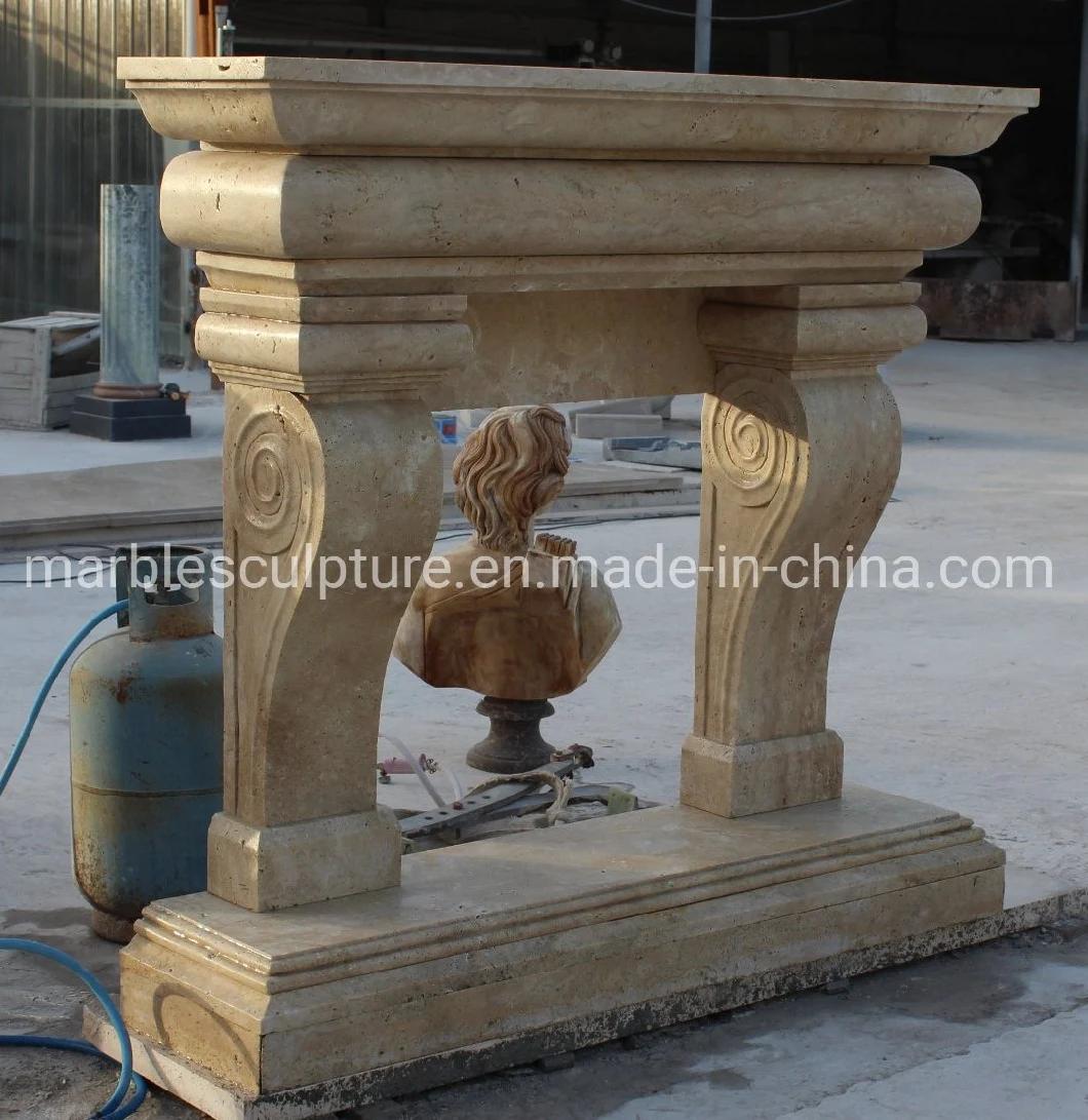 High Quality Middle Simple Style Marble Fireplace (SYMF-294)