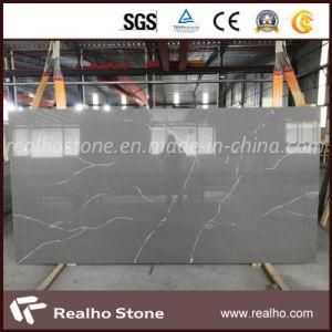 Polished Artificial Grey Quartz Slab with Veins