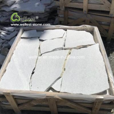 Irregular Size Flag Stone White Quartzite Piece Stone for Patio Paver