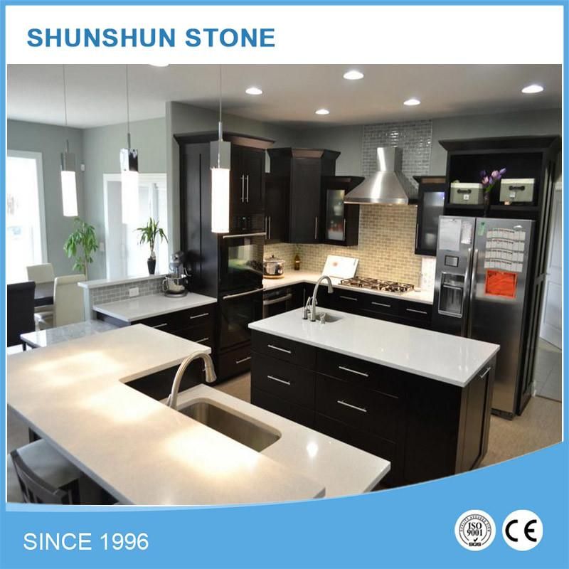 Beige Color Quartz Stone Kitchen Counter Top