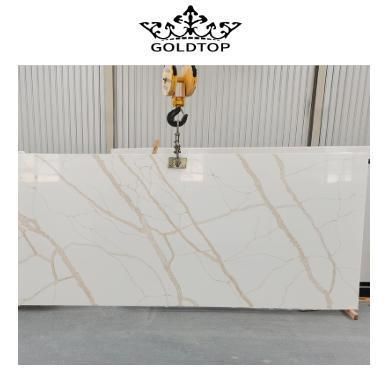 High Quality Calacatta Gold Polished/Honed/Leather Finish Calacatta Stone Slabs/Tiles Artificial Quartz for Kitchen Countertop