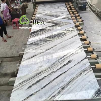Nature White Silk Grey Marble Slab Tiles in High Quality
