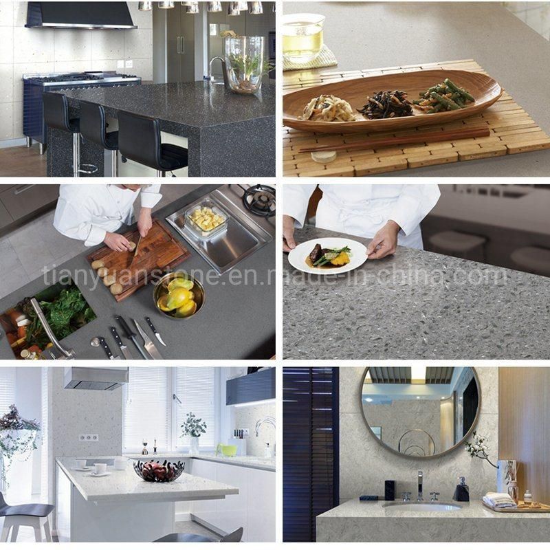 Artificial Black Calacatta Quartz Countertop with White Veins