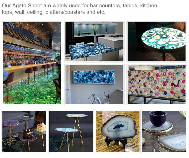Backlit Agate Dining Table Wholesale Green Agate Slices with Factory Price
