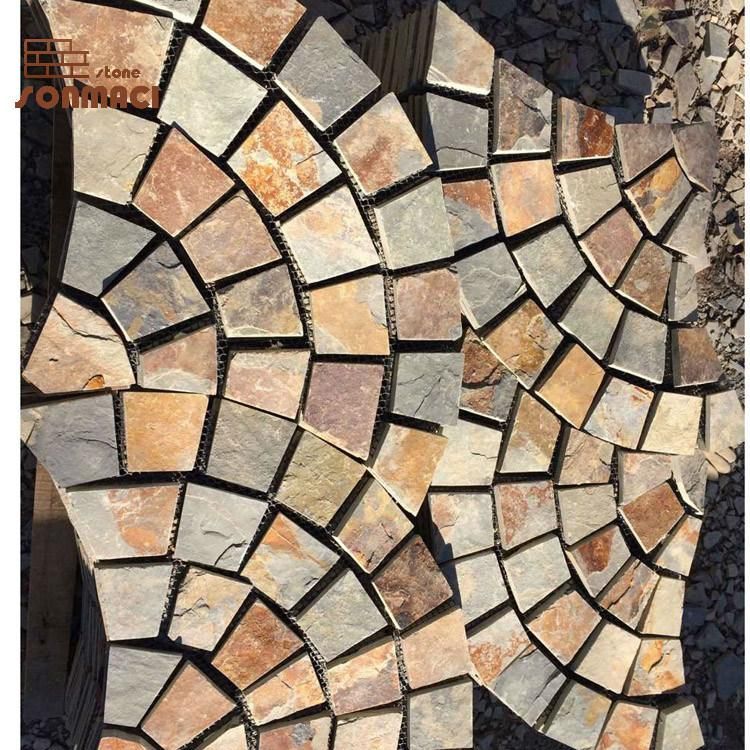 Irregular Slate Patio Stones Paver on Mesh for Sale