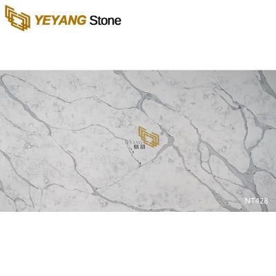 Calacatta Marble Look Quartz Solid Surface 20mm Quartz Slabs for Countertops/Vanity/Bar Top