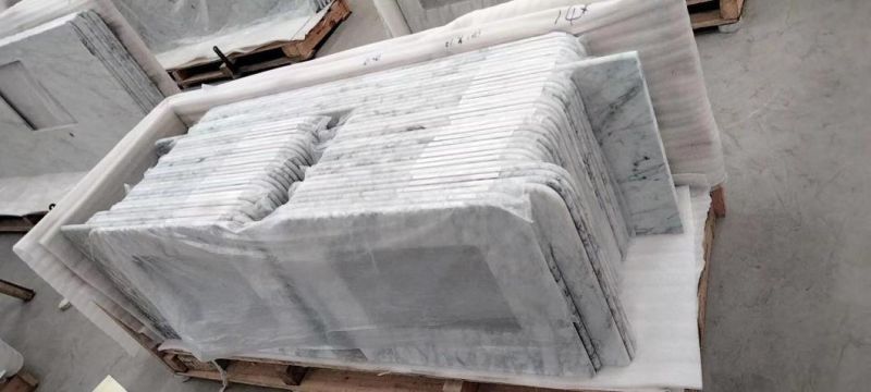 Honed Italian Bianco Carrara White Marble Single Bathroom Vanity Top