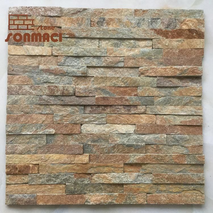 Hot Sale Natural Multicolor Slate 3D Walll Panel Tiles
