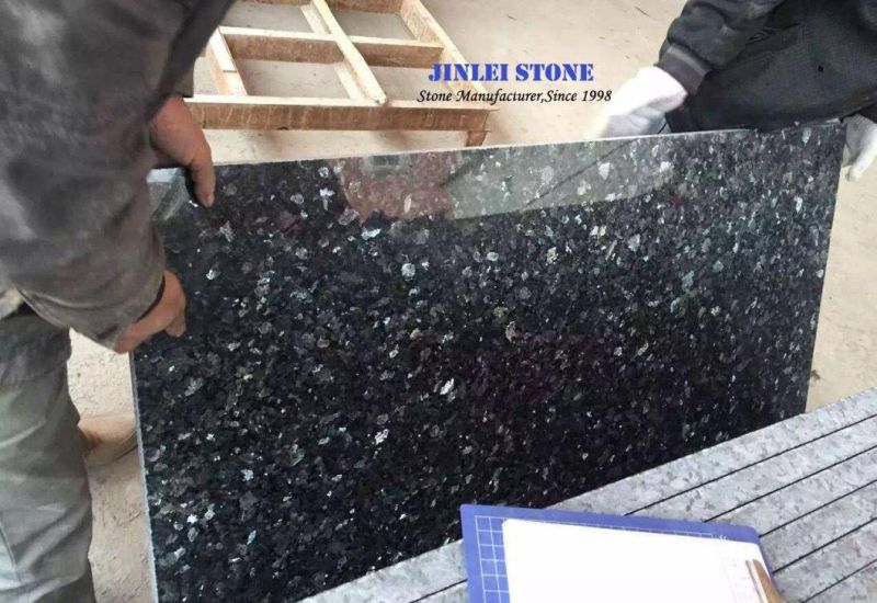 Polished Blue Pearl Granite Stone Half Slabs for Kitchen Tops and Countertops Design