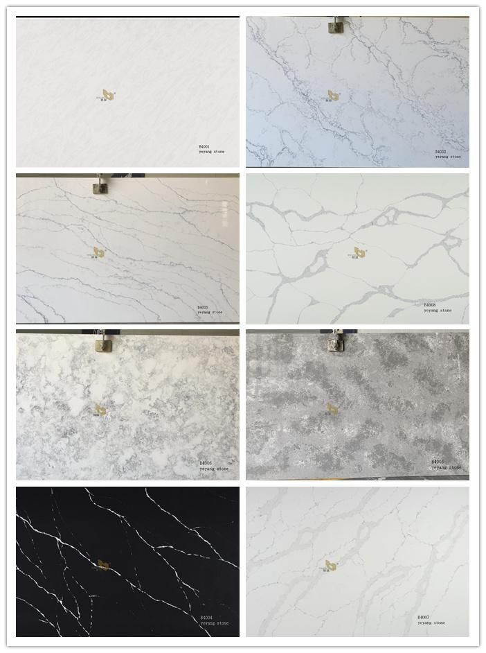 White Quartz with Brown Veins Quartz for Hotel/Bathoom/Kitchen Countertops Options
